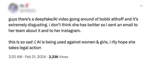 bobbi althoff deepfake video|Bobbi Althoff responds after x